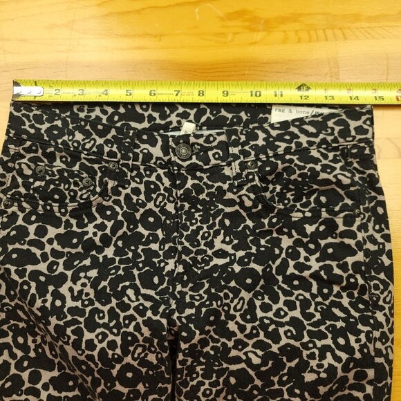 Rag & Bone Womens 28 Jeans Leopard Print Amoeba Pants Skinny Mid Rise - Picture 6 of 13